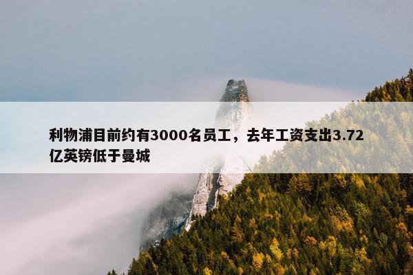 利物浦目前约有3000名员工，去年工资支出3.72亿英镑低于曼城