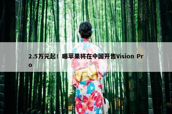 2.5万元起！曝苹果将在中国开售Vision Pro