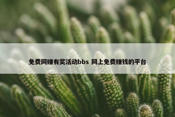 免费网赚有奖活动bbs 网上免费赚钱的平台